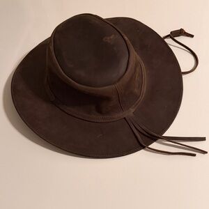 Brown Genuine Leather Hat